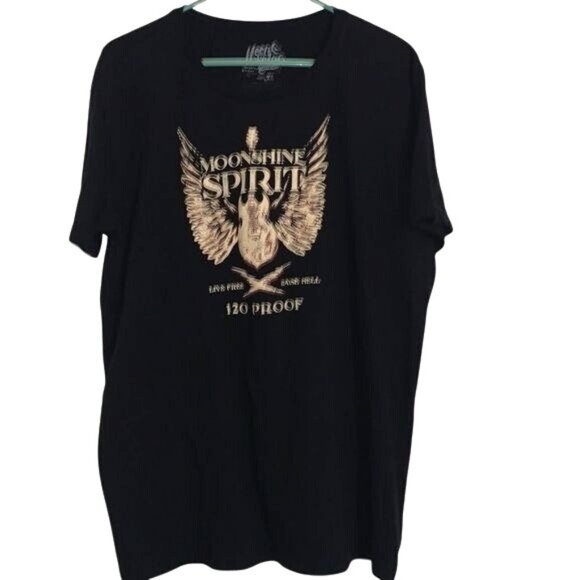 Moonshine Spirit By Brad Paisley Black Graphic T-Shirt M 100% Cotton Mens Casual - Picture 2 of 11